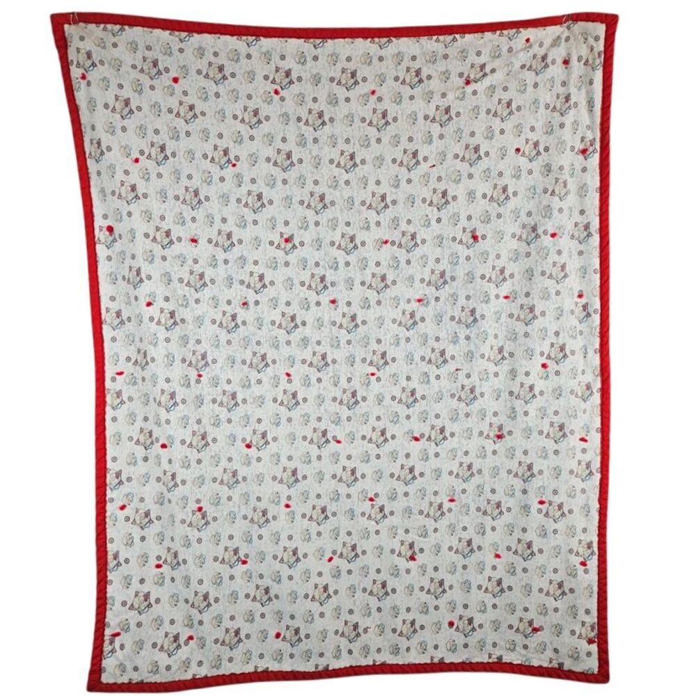 Popeye fabric‎ vintage baby blanket throw comforter quilt blue red handmade